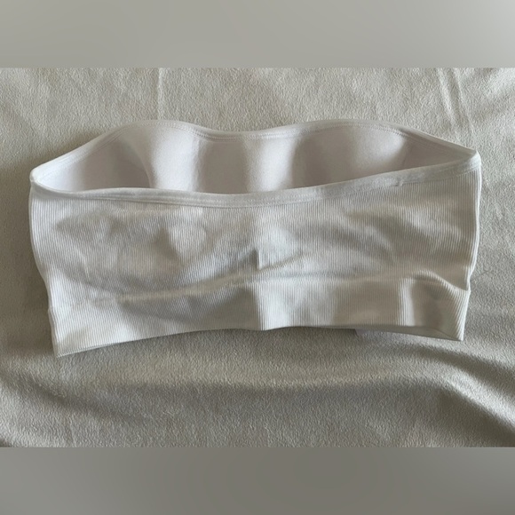 Auden Womens Bandeau Bra Size Small White Strapless Padded Wireless Pullover - Picture 2 of 5